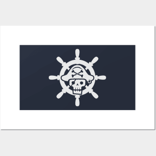 Just a White Pirate Skull Posters and Art